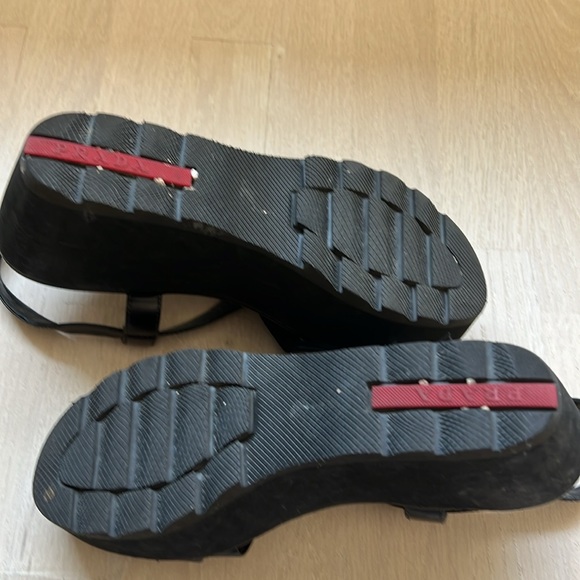 Prada sport black platform sandals size 9. Strap is broken. See photos - Picture 3 of 9
